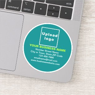 Marque d'affaires sur Sticker Turquoise Vert Rond 