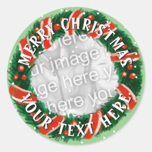 Marque de Noël autocollants photo personnalisés et