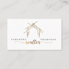 Marque de revendeur avec maison en carte de visite