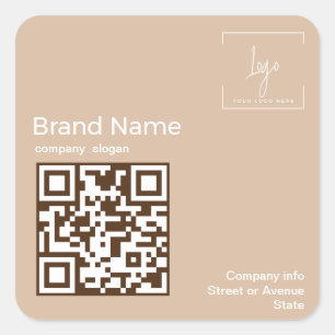 Marque élégante avec logo et étiquette de code Qr