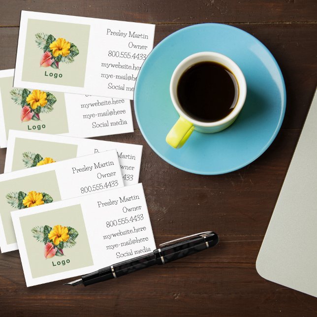 Marque Logo Texte Modèle Cartes de visite (Créateur téléchargé)