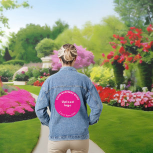 Marque ronde rose sur la veste Denim pour femmes
