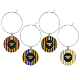 Marque-verres Abeille de miel en or