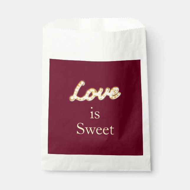 Marquee Lights Gefallen Bag - Marsala Geschenktütchen (Vorderseite)