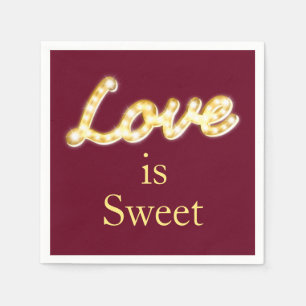 Marquee Lights Liebe ist süß - Marsala Serviette