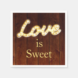 Marquee Lights Liebe ist süß - Stallbrett Serviette