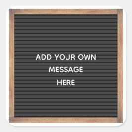 Marquee Sign Custom Message Quadratischer Aufkleber