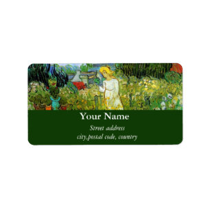 Marquerite Gachet im Garten, Vincent van Gogh. Adressaufkleber