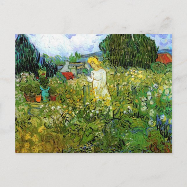 Marquerite Gachet im Garten, Vincent van Gogh. Postkarte (Vorderseite)