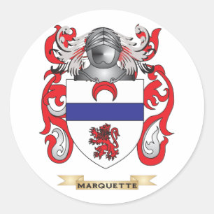 Marquette Coat of Arms (Familienwappen) Runder Aufkleber