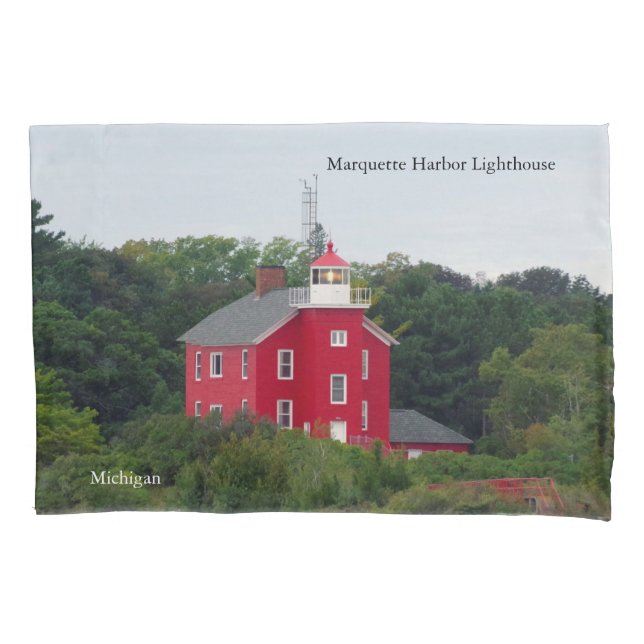 Marquette Harbour Lighthouse Kissenkoffer Kissenbezug (Vorderseite)