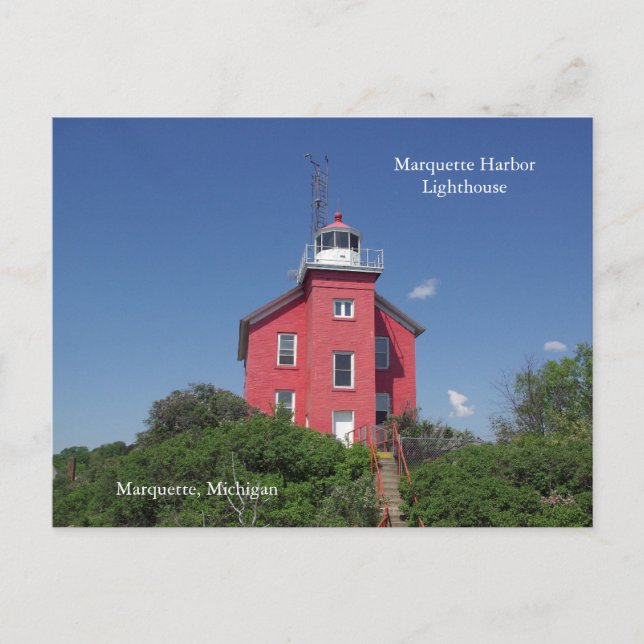 Marquette Harbour Lighthouse Postkarte (Vorderseite)