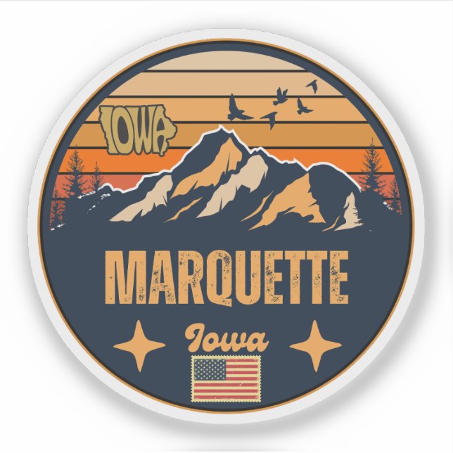 Marquette, Iowa Aufkleber (Vorderseite)