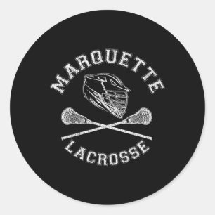 Marquette Lacrosse Vintage abgenutzt Retro Lax  Runder Aufkleber