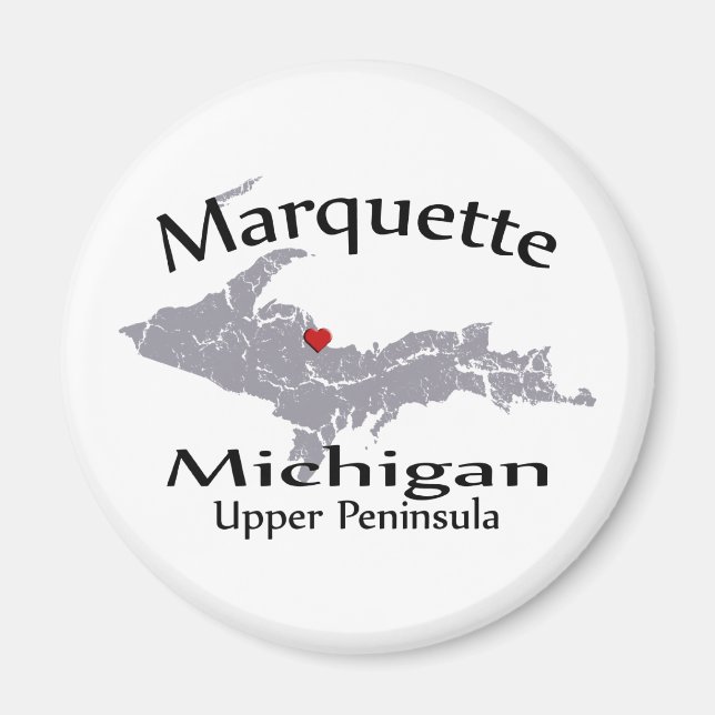 Marquette Michigan Cartes cardiaques Magnet de con (Devant)