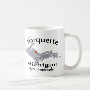 Marquette Michigan Herz-Karten-Entwurfs-Tasse Kaffeetasse