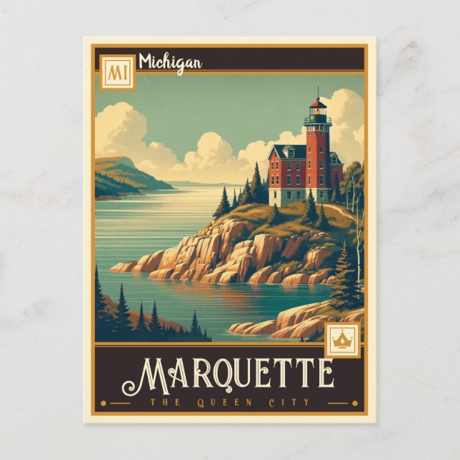 Marquette, Michigan | VINTAG Postkarte (Vorderseite)