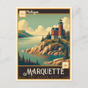 Marquette, Michigan Vintage Postkarte