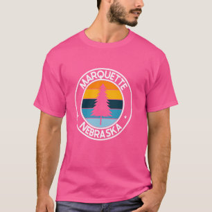 Marquette Nebraska NE USA City Pride Retro Sunset T-Shirt