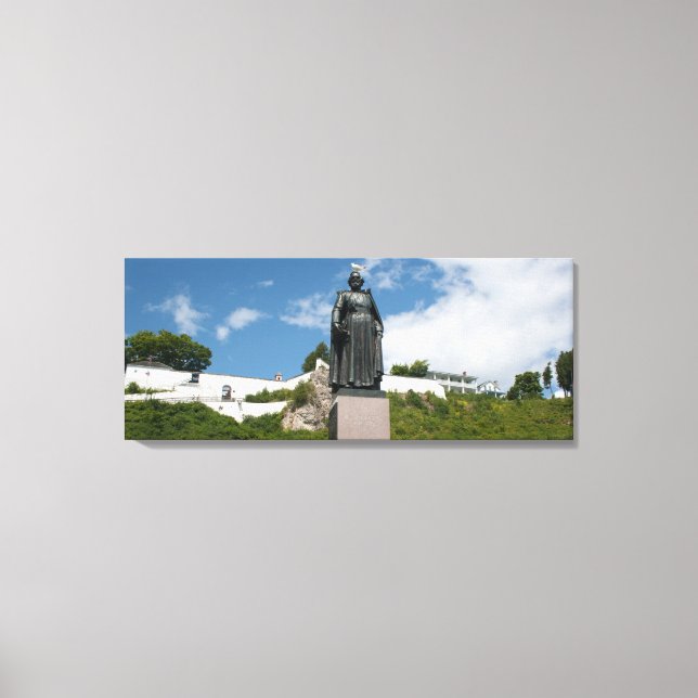 Marquette Statue, Mackinac Island, Michigan Leinwanddruck (Vorderseite)
