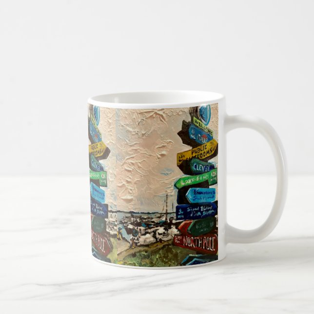 "Marqueur de direction sur l'île de Kelley" Mug (Droite)