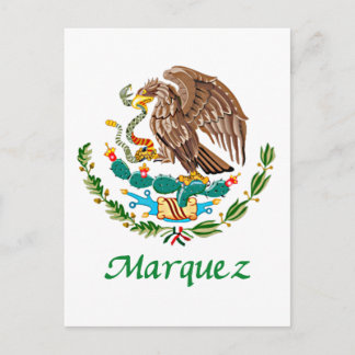Marquez Mexicanisches nationales Siegel Postkarte