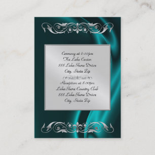 Marquis-aquamarine Silk silberne Visitenkarte