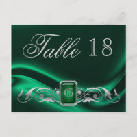 Marquis Green Jewel Numéro de table Carte postale