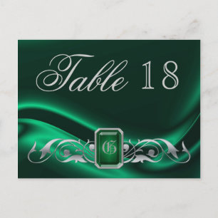 Marquis Green Jewel Tischnummer Postcard