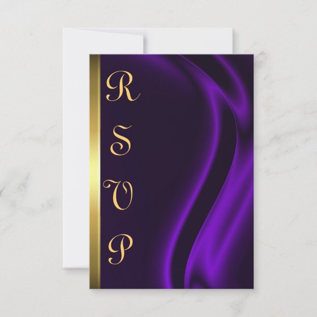 Marquis Lila Silk Gold RSVP Card (Vorderseite)