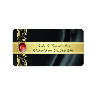 Marquis Noir & Or Étiquettes de adresse de rubis e