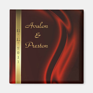 Marquis Red Silk Gold speichern das Date Magnet