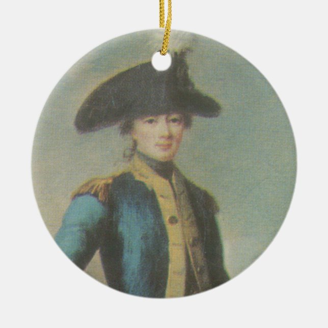 Marquisde Lafayette - Cincinnati-Abzeichen Keramik Ornament (Vorne)