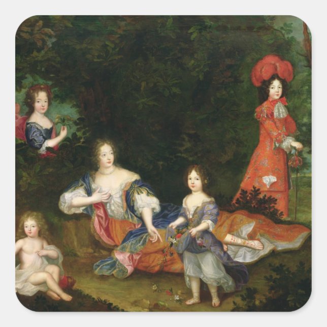 Marquise de Montespan Quadratischer Aufkleber (Vorderseite)