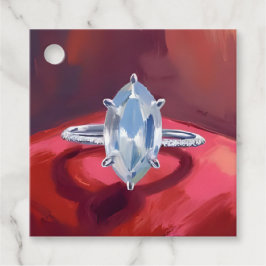 Marquise-Diamant-Verlobungsring Rote Wasserfarbe Geschenkanhänger