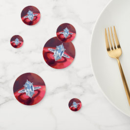 Marquise-Diamant-Verlobungsring Rote Wasserfarbe Konfetti