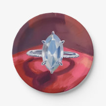 Marquise-Diamant-Verlobungsring Rote Wasserfarbe