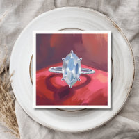 Marquise-Diamant-Verlobungsring Rote Wasserfarbe