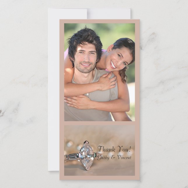 Marquise Diamond Verlobung Ring Wedding Vielen Dan Dankeskarte (Vorderseite)