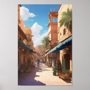 Marrakech ai Malerei Kunst Poster