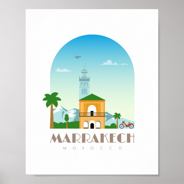 Marrakech city morocco Skyline Poster (Vorne)