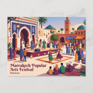 Marrakech Festival der Volkskunst Marokko Postkarte
