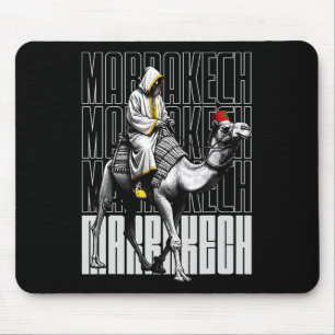 Marrakech Kamel Sonnenuntergang Marokko Flagge Mar Mousepad