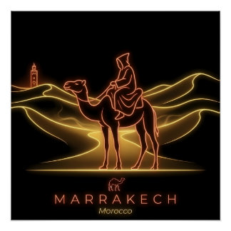 Marrakech-Kamelreiter - Sahara - Marokko Poster