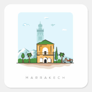 Marrakech Maroc autocollant voyage