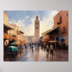 Marrakech Maroc Peinture Art Imprimer Poster