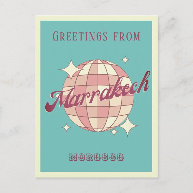 Marrakech Maroc vacances retro Carte postale (Devant)