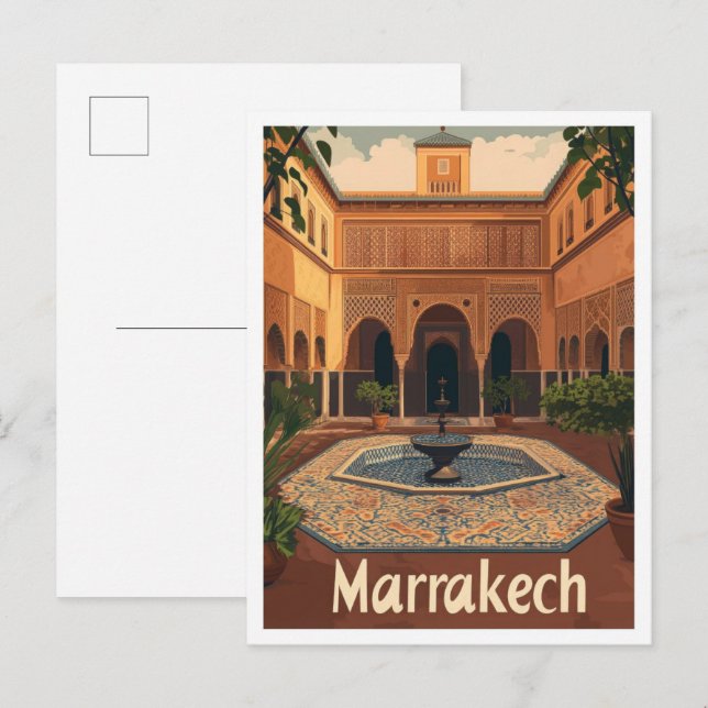Marrakech Marocco Ristorante da Valentino Postkarte (Vorne/Hinten)