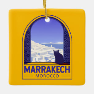 Marrakech Marokko Kat Retro Keramikornament