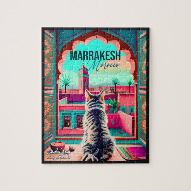 Marrakech Marokko Katze Reisen Tourismus Souvenir (Vertikal)